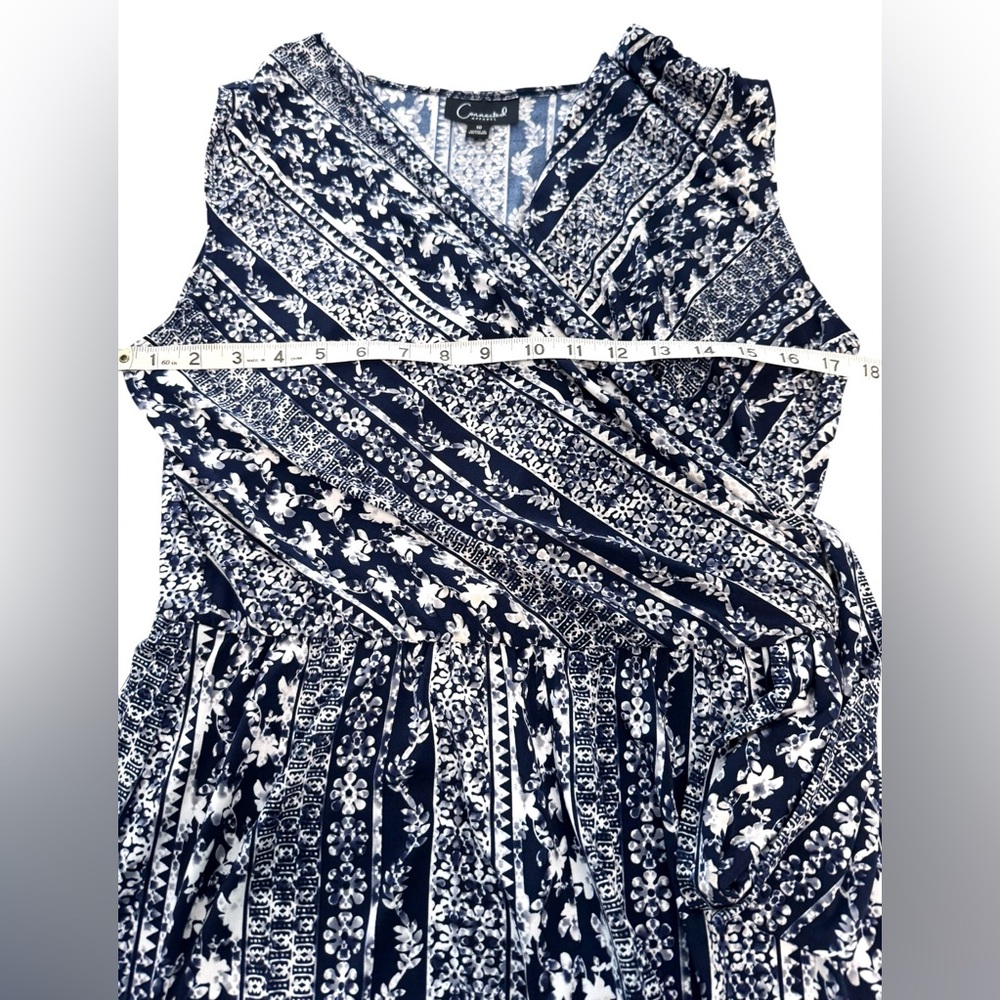 Connected Apparel Navy Maize Patterned Jumpsuit S… - image 4